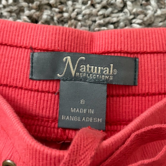 Natural Reflections Coral Drawstring Cargo Shorts for Kids - Picture 3 of 4